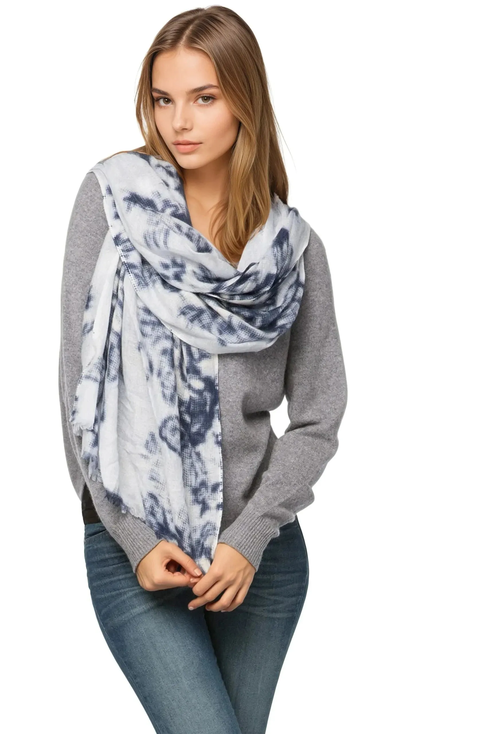 100% Cashmere Luxury Scarf in Winter Romance Print