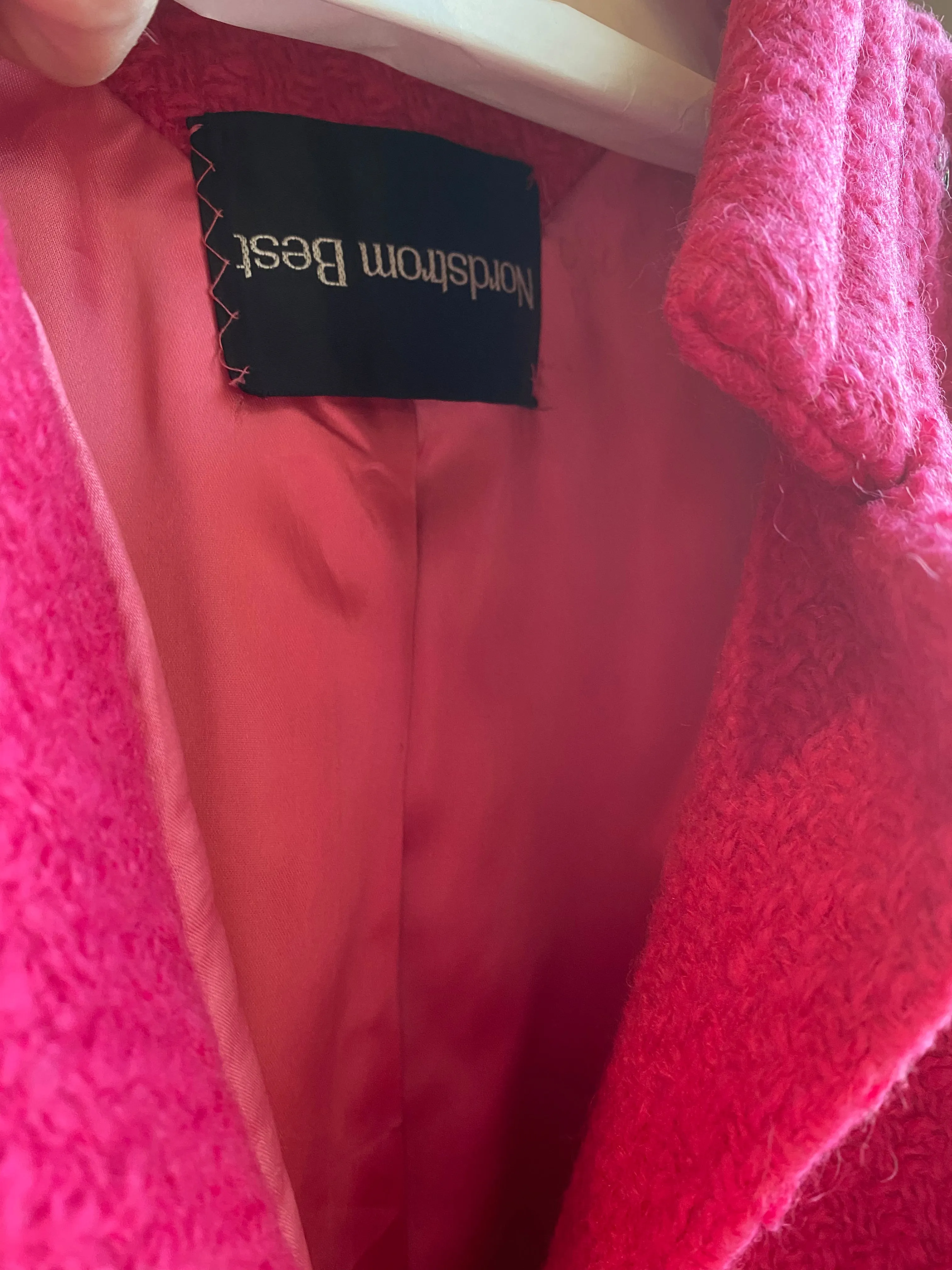 1960's Bubble Gum Hot Pink Wool Coat From Nordstrom Best / Medium