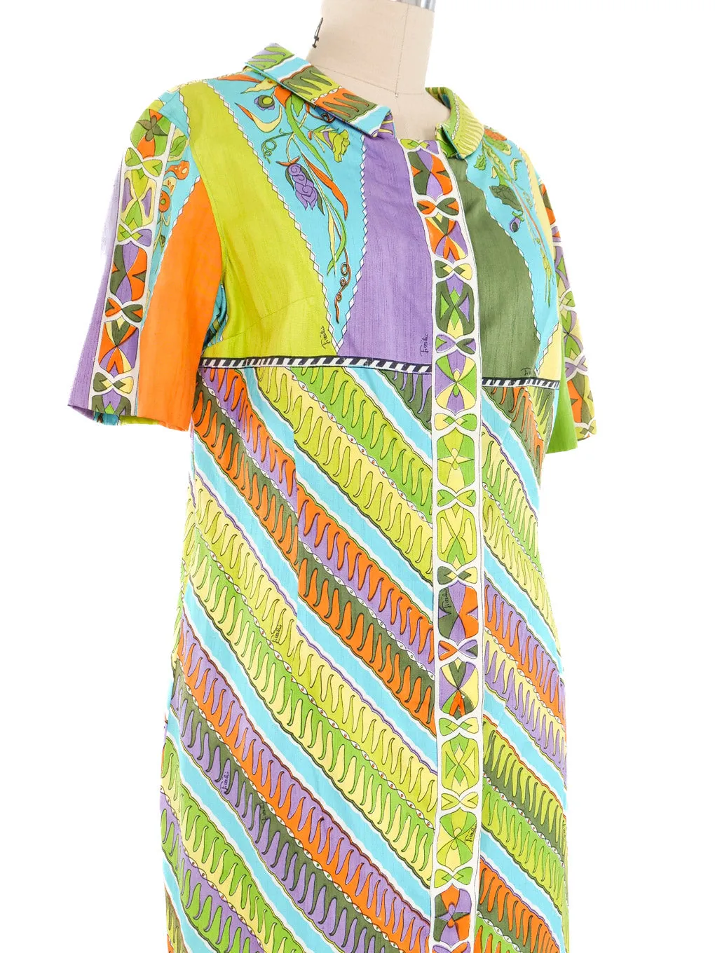 1960's Emilio Pucci Printed Shirt Dress
