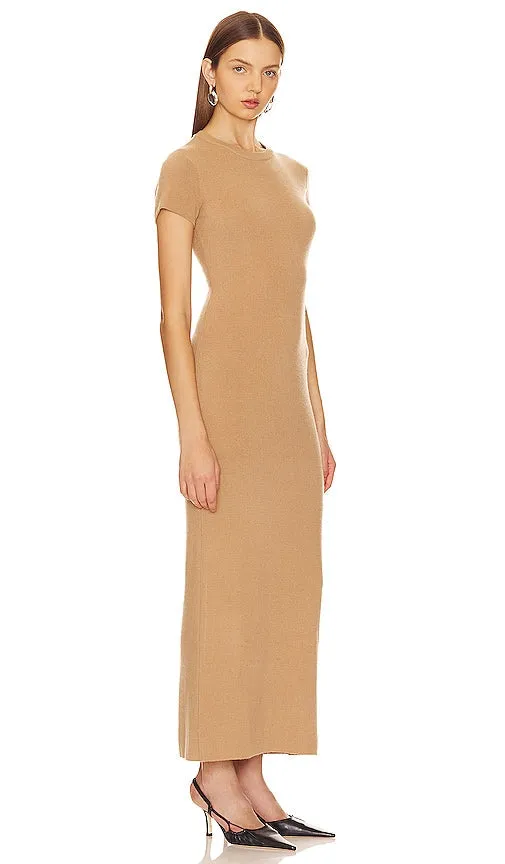 AEXAE T Shirt Midi Dress in Tan