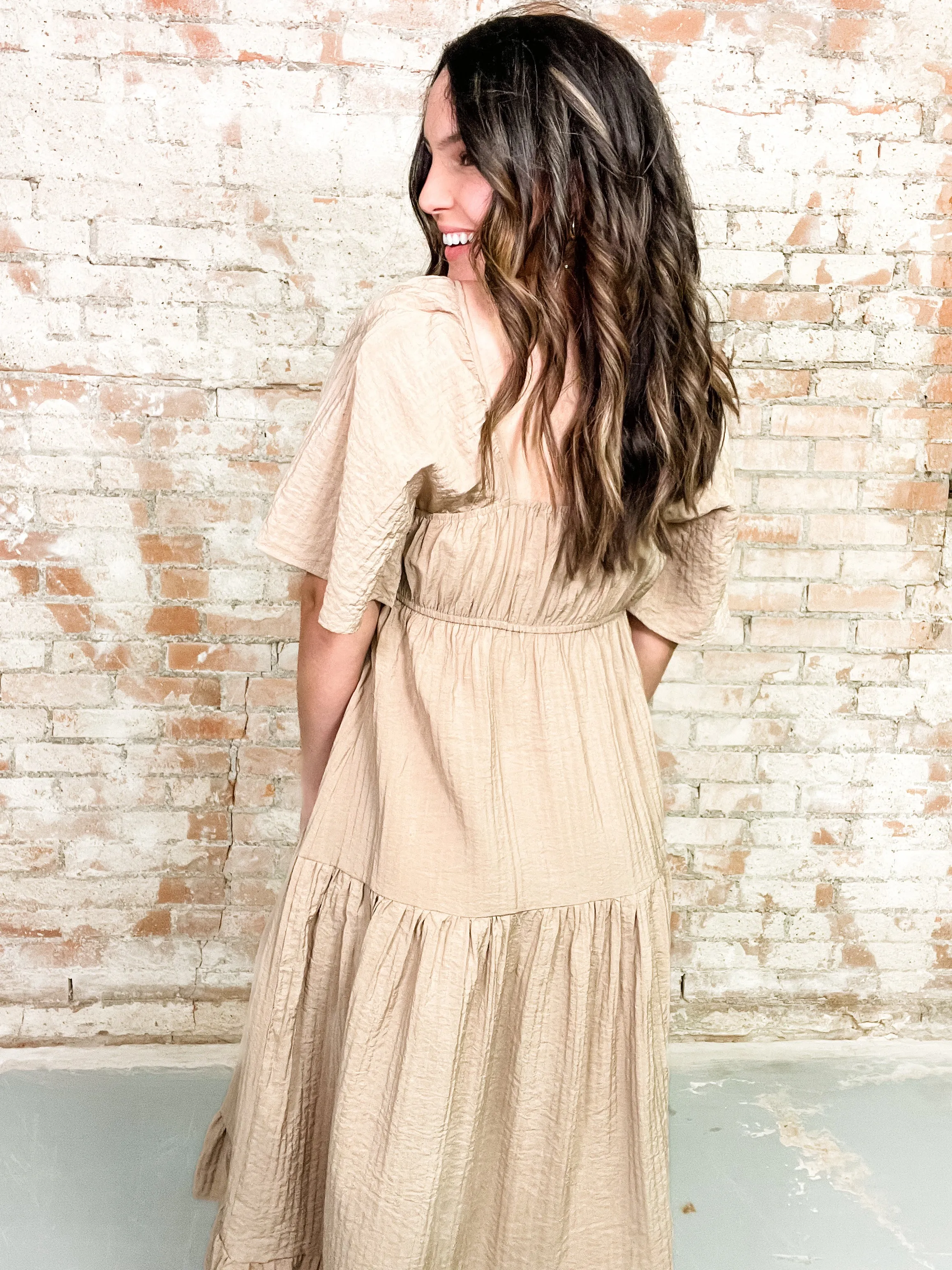 Aileen Shirred Square Neck Dress - FINAL SALE