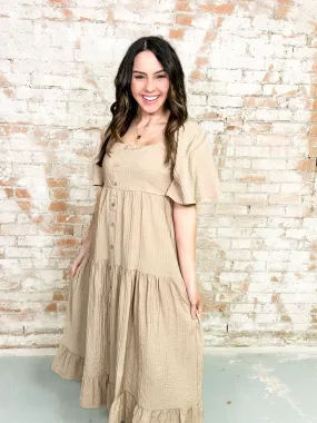Aileen Shirred Square Neck Dress - FINAL SALE