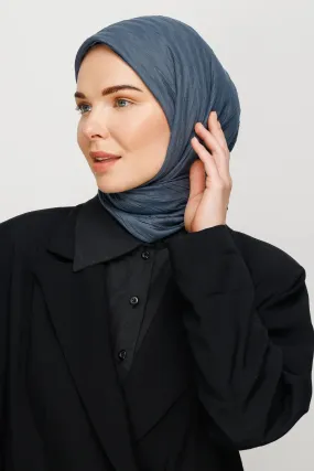 Anthracite Pleated Bamboo Square Scarf