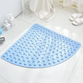 Anti Slip Triangle Stand Up Shower Accu-Pebble Bath Mat (Blue, 70x70 cm)