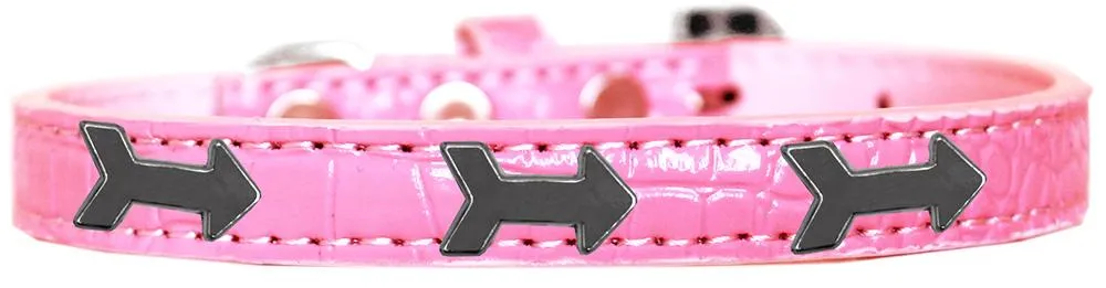Arrows Widget Croc Dog Collar Light Pink Size 14