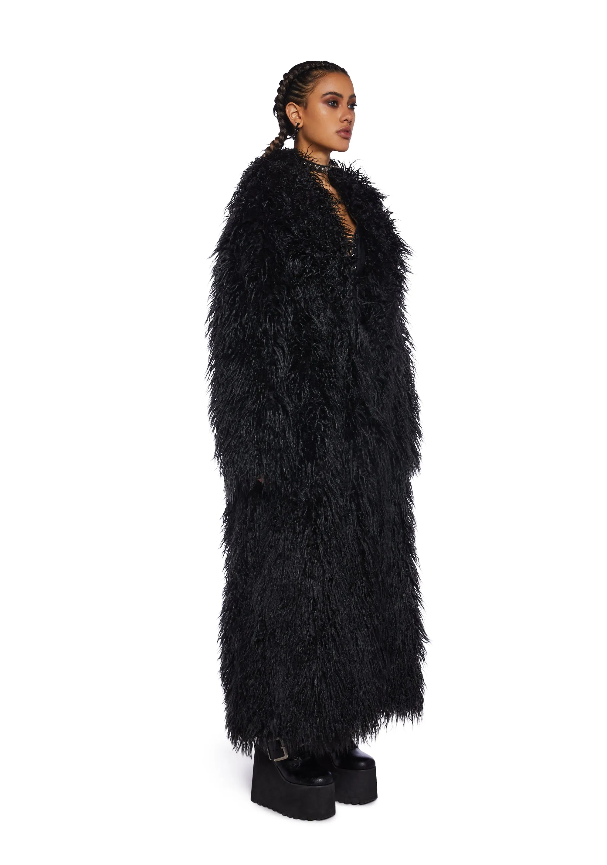 Astro Arctic Faux Fur Coat - Black