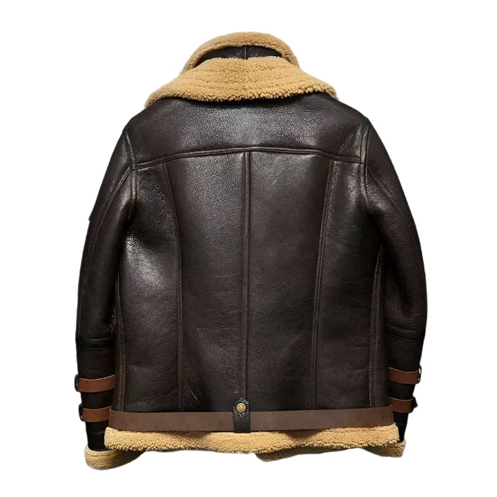 B3 Flight Sheepskin Aviator Fur Leather Jacket