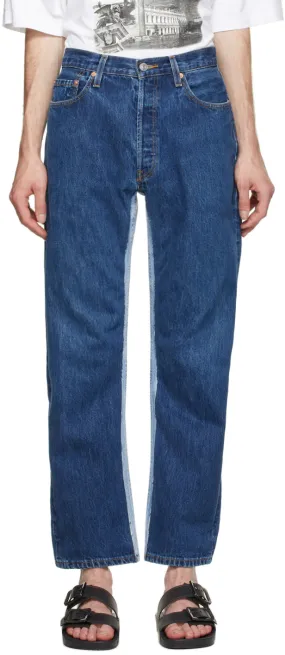 Balenciaga Blue Recycled Slip Patch Jeans