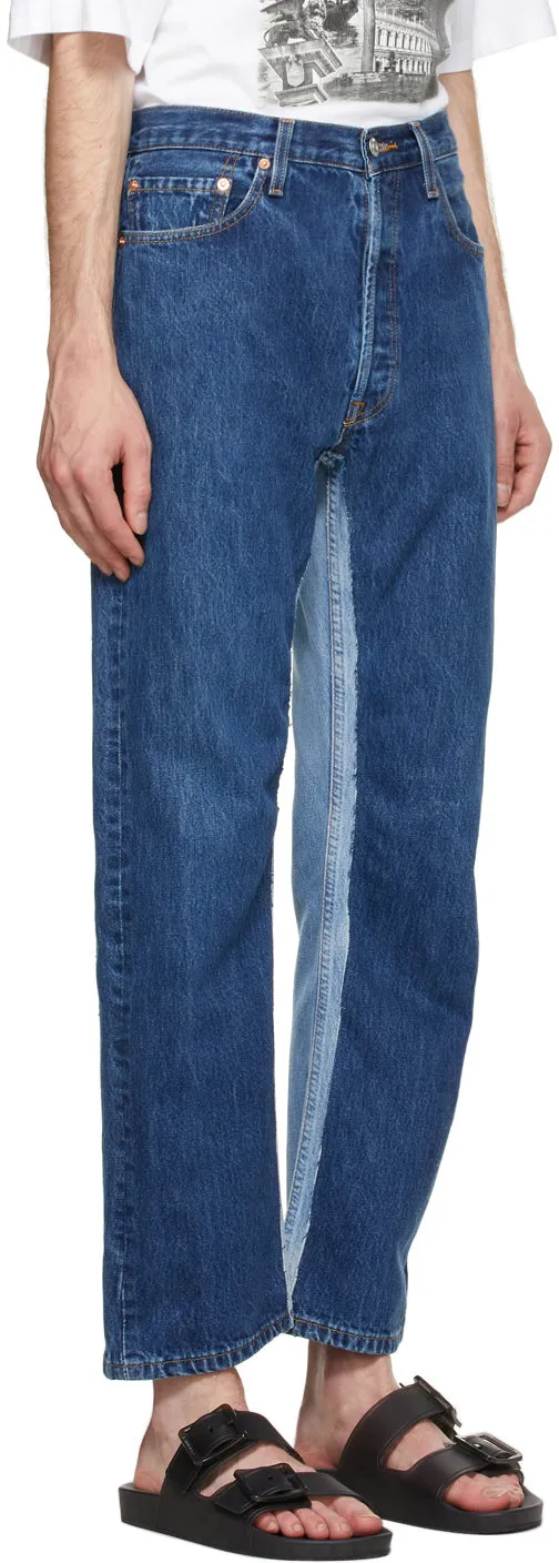 Balenciaga Blue Recycled Slip Patch Jeans