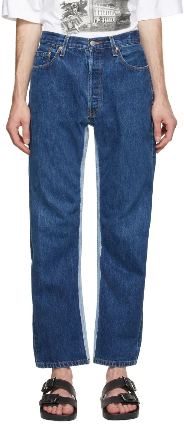 Balenciaga Blue Recycled Slip Patch Jeans