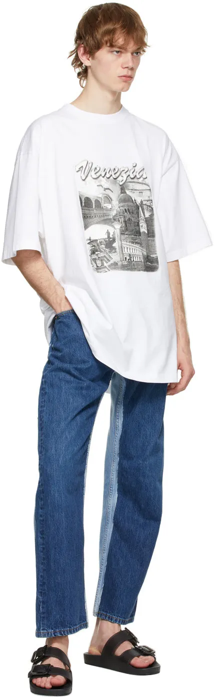 Balenciaga Blue Recycled Slip Patch Jeans