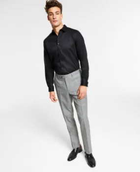 Bar Iii Men's Slim Fit Plaid Dress Suit Pants Black White 30 x 32