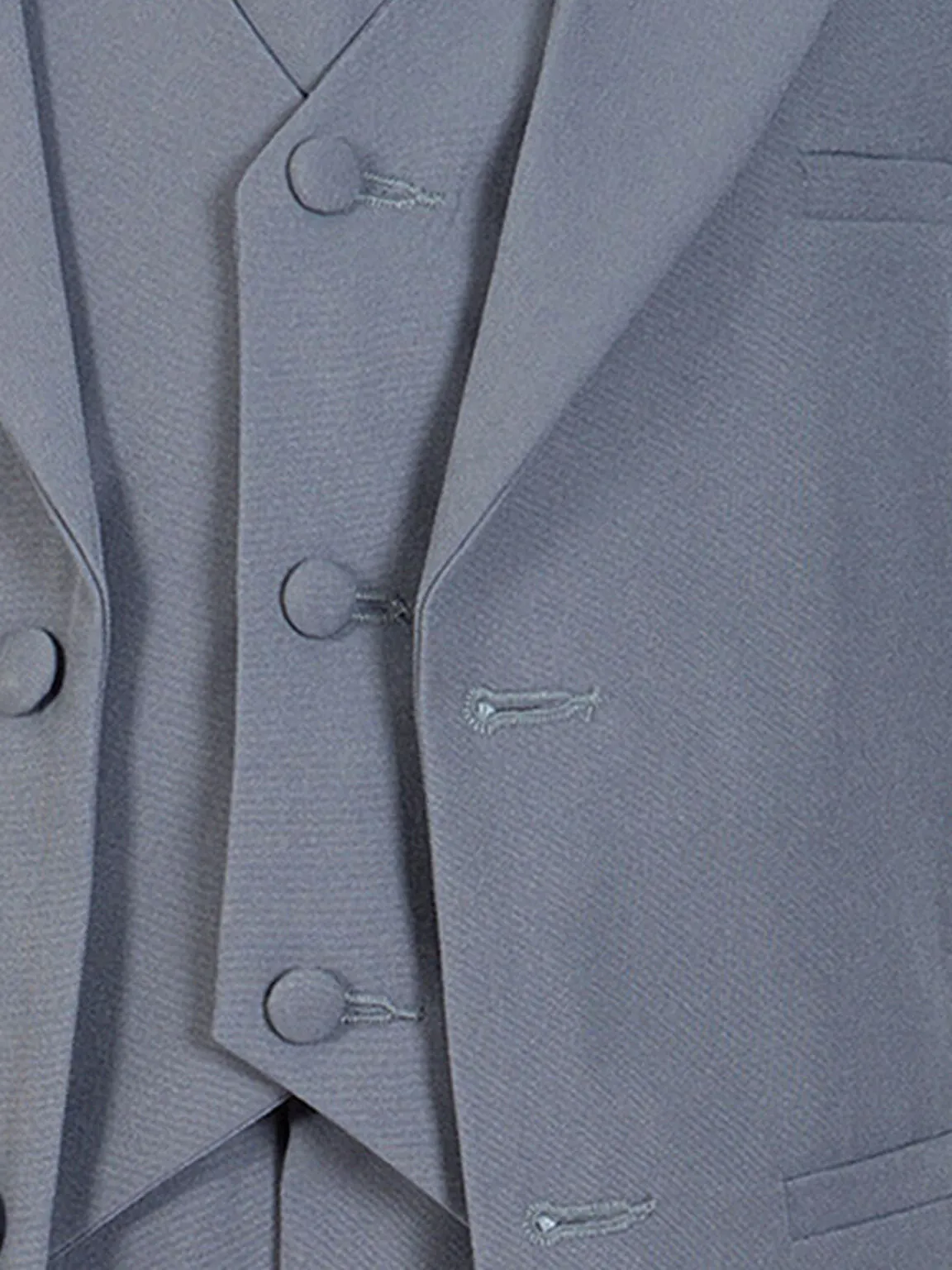Boys Formal 5 Piece Suit with Shirt and Vest – Slate Gray - AH-BY013