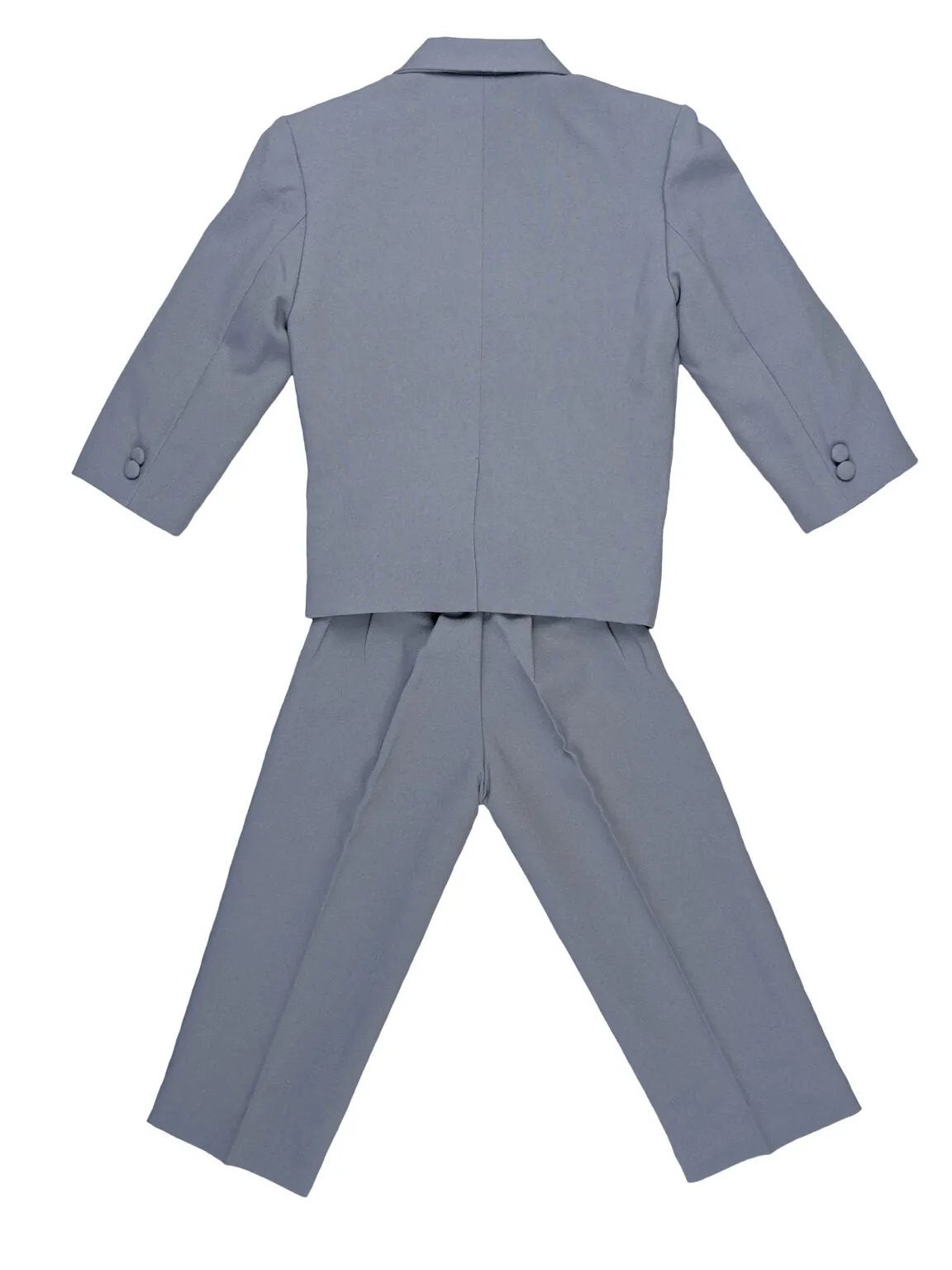Boys Formal 5 Piece Suit with Shirt and Vest – Slate Gray - AH-BY013