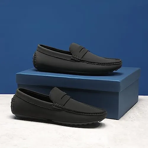Bruno Marc Men's Driving Loafers SBLS2334M Black, Size 8