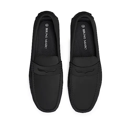 Bruno Marc Men's Driving Loafers SBLS2334M Black, Size 8