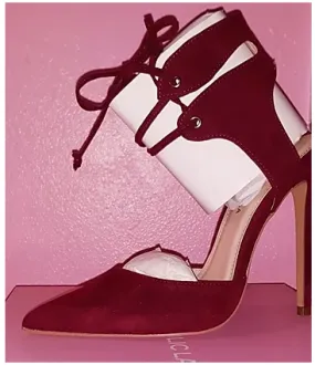 Burgundy Tie Up Pumps