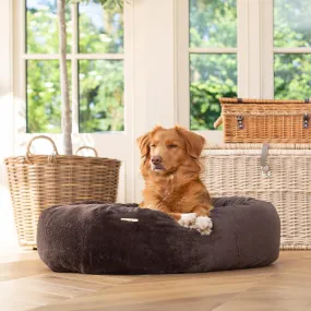 Calming Anti-Anxiety Donut Bed With Removable Covers in Dusk Faux Fur by Lords & Labradors