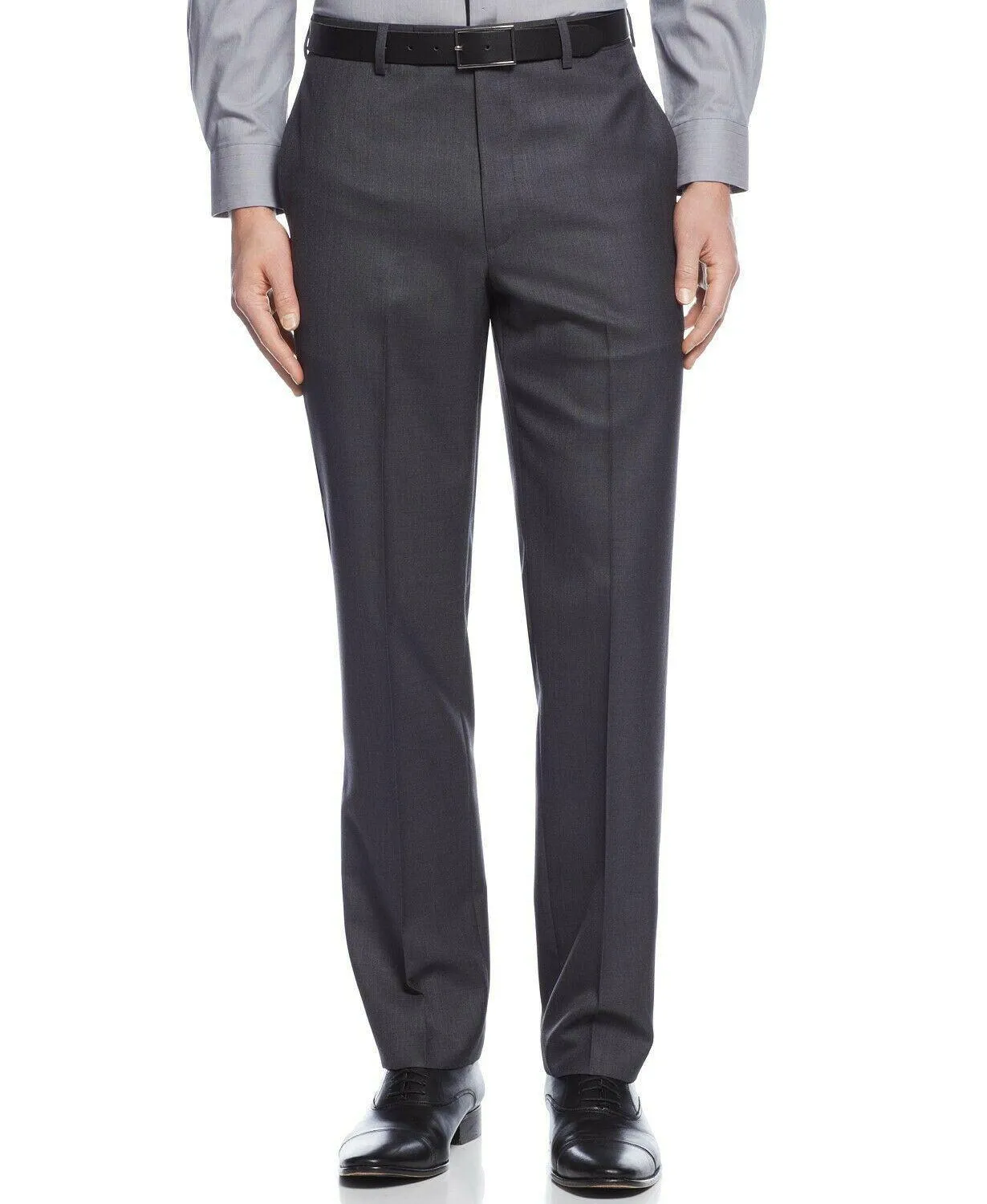 Calvin Klein Mens Slim fit Dress Pants 34 / 32 Grey Solid Stretch