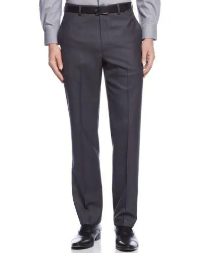Calvin Klein Mens Slim fit Dress Pants 34 / 34 Grey Solid Stretch