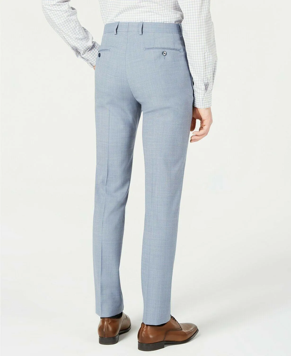Calvin Klein Mens Slim fit Dress Pants 38 / 30 Blue Solid Stretch