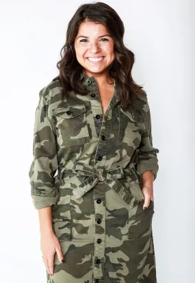 Camo Cargo Shirt Dress