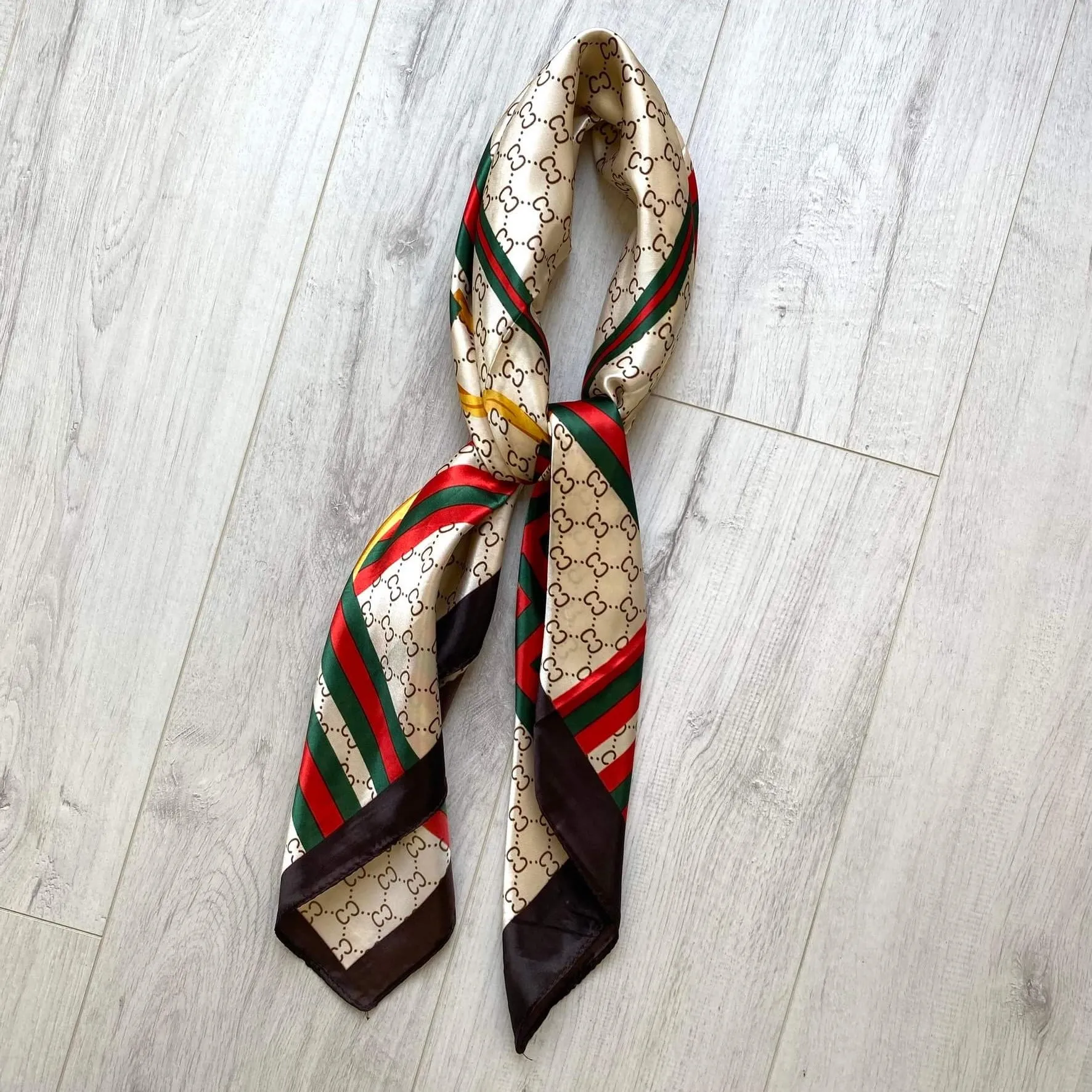 Candy Brown & Beige Neck Scarf