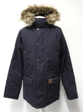 CARHARTT Men's Navy Blue Padded Hooded Water Repellent Trapper Parka Coat L