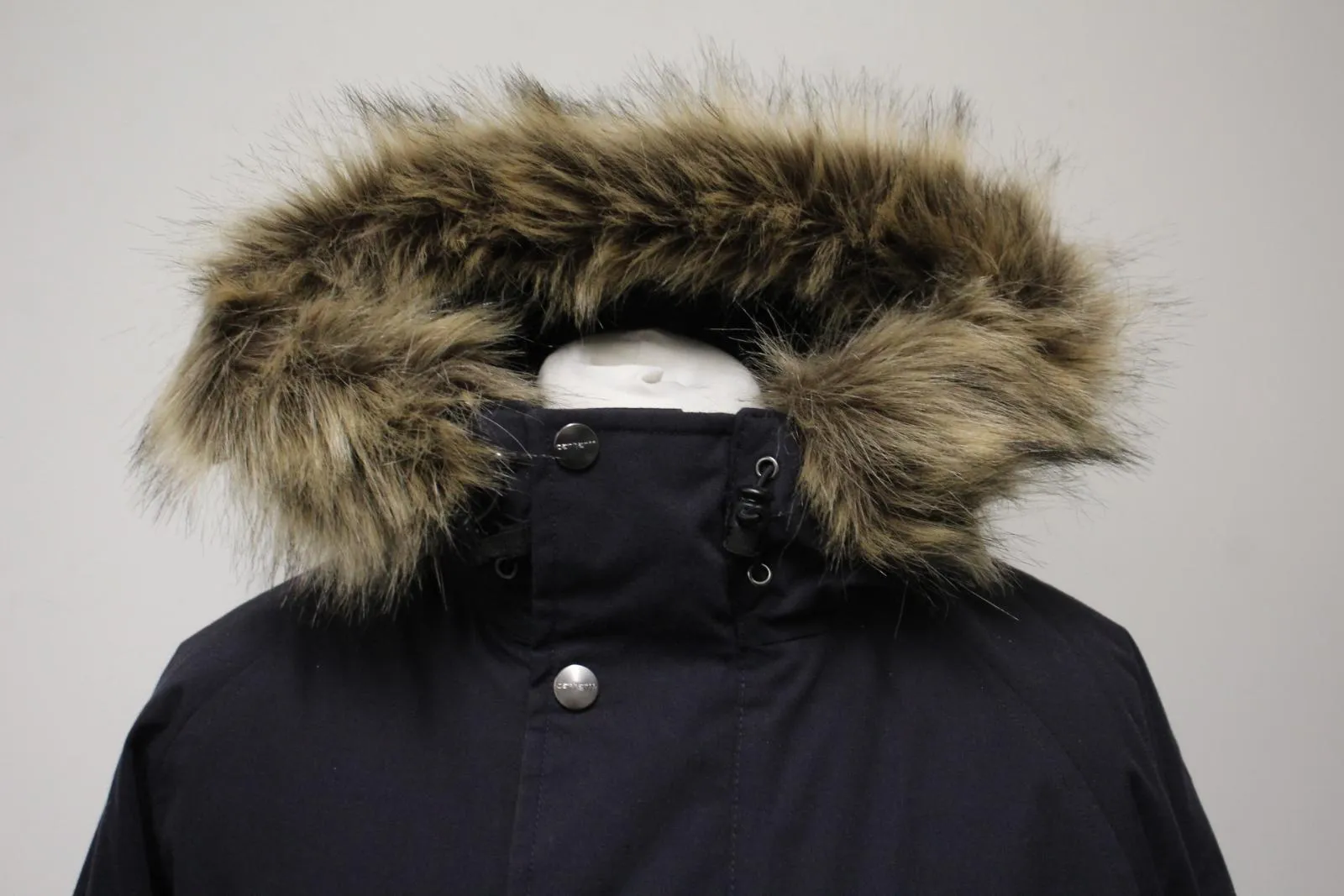 CARHARTT Men's Navy Blue Padded Hooded Water Repellent Trapper Parka Coat L