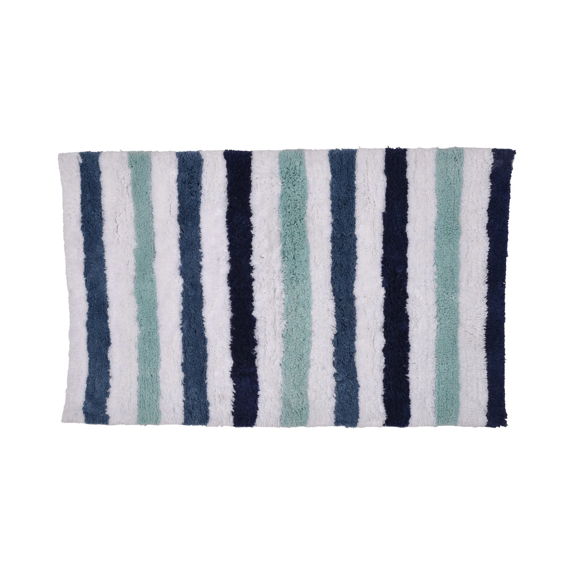 Carlson Stripe Bath Mat by Fusion Bathroom in Blue 50 x 80cm