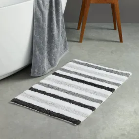 Carlson Stripe Bath Mat by Fusion Bathroom in Grey 50 x 80cm