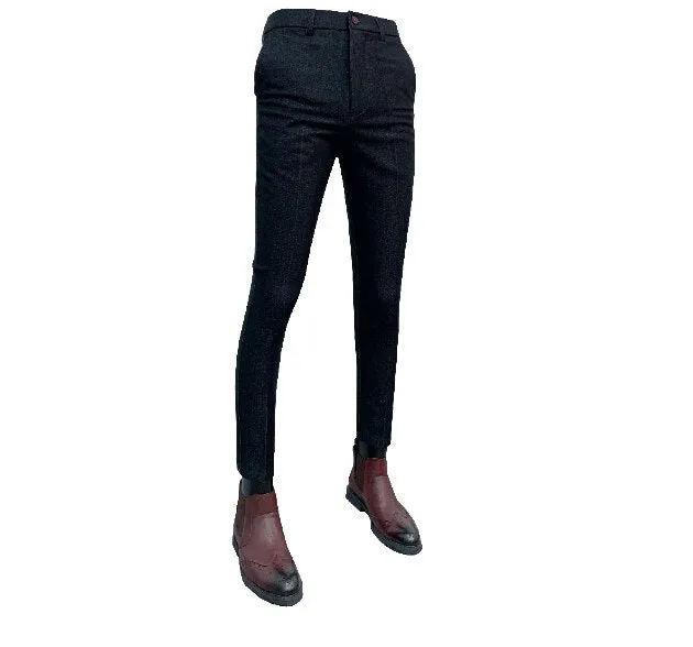 Casual Business Dress Pants British Style Slim Fit Classic Formal Pants for Men