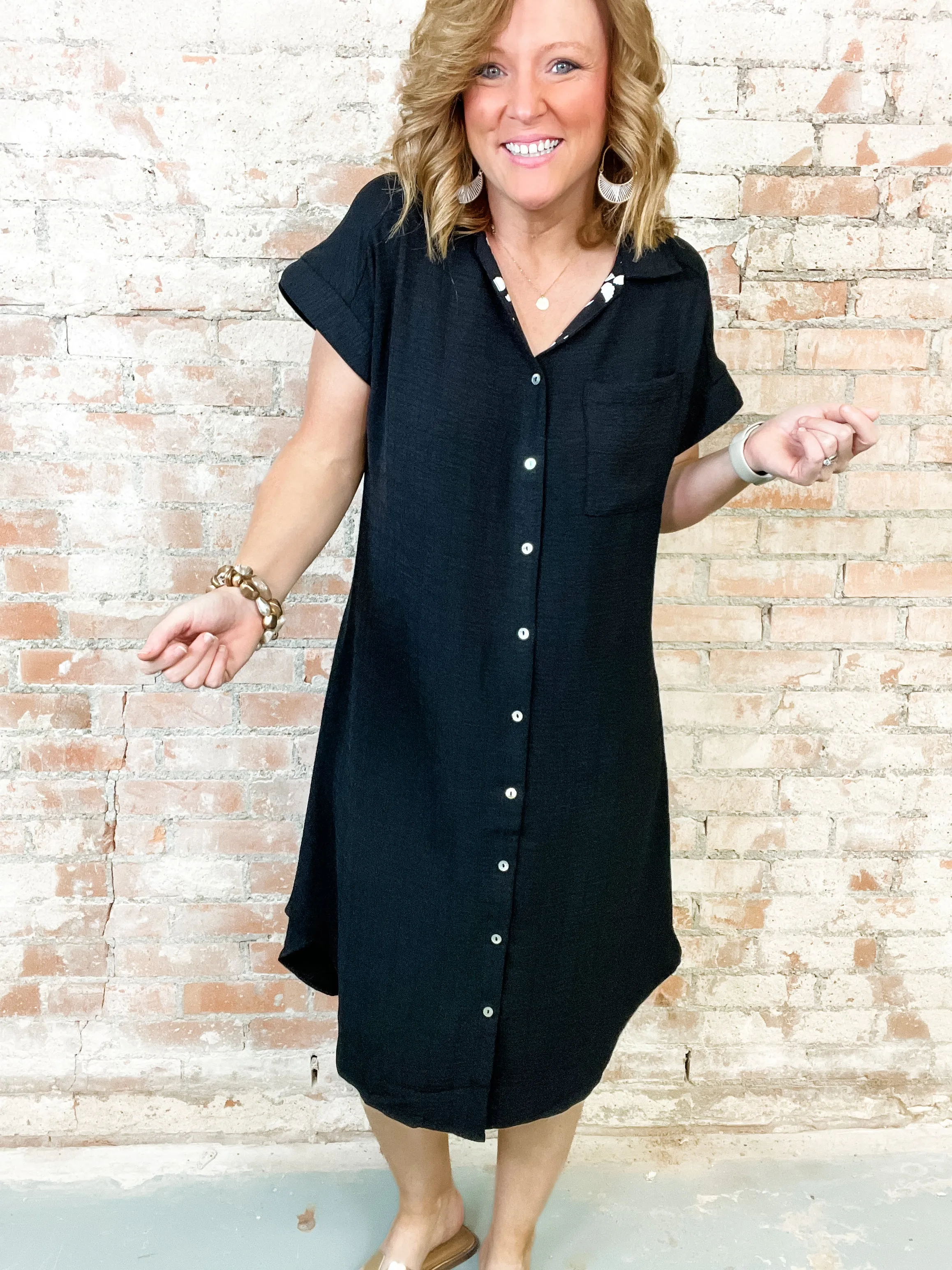 Constance Solid Shirt Dress