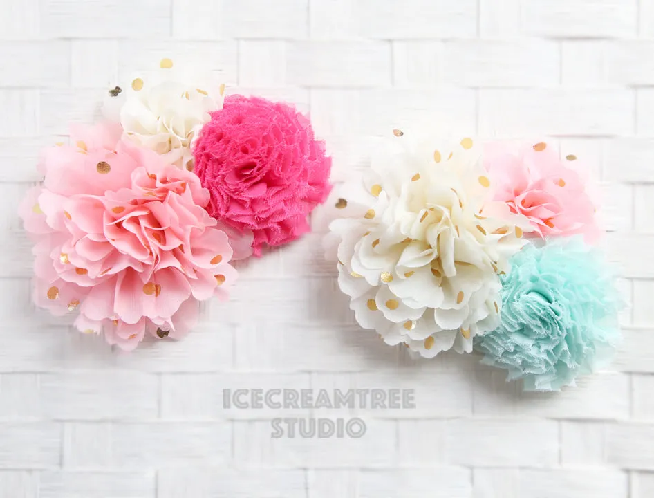 Cream Pink Aqua Bouquet Flower Collar Slide On - Bouquet Flowers Collar Accessory
