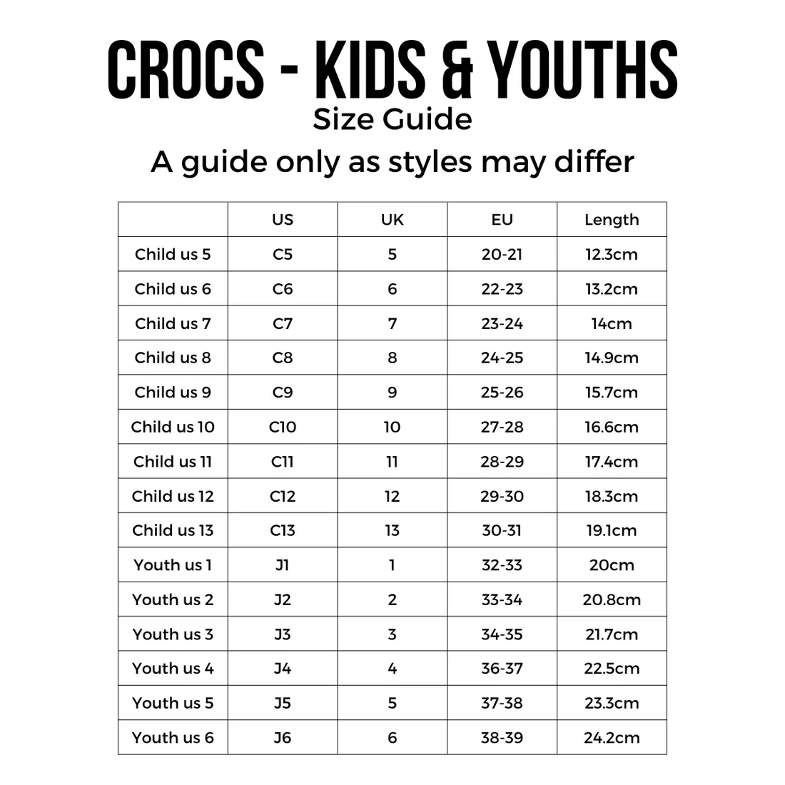 Crocs Kids - Classic Clog Blue Bolt - Junior Youths Sizes
