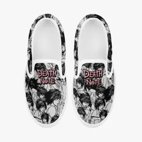 Death Note L Black White Kids Slip Ons Anime Shoes