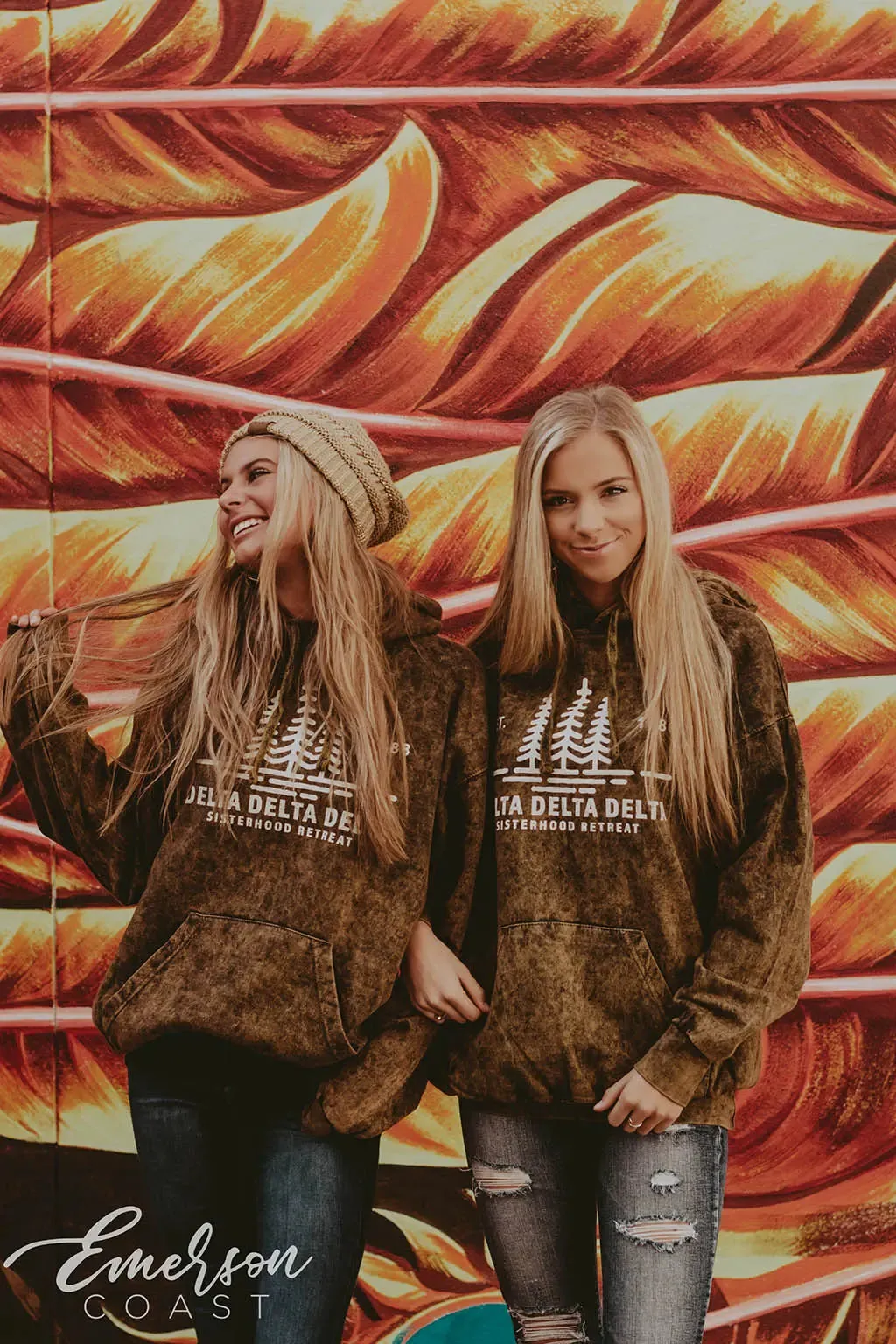 Delta Delta Delta Sisterhood Retreat Mineral Wash Hoodie