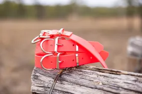 Dog Collar PVC 32mm x 55cm - Fluro Pink