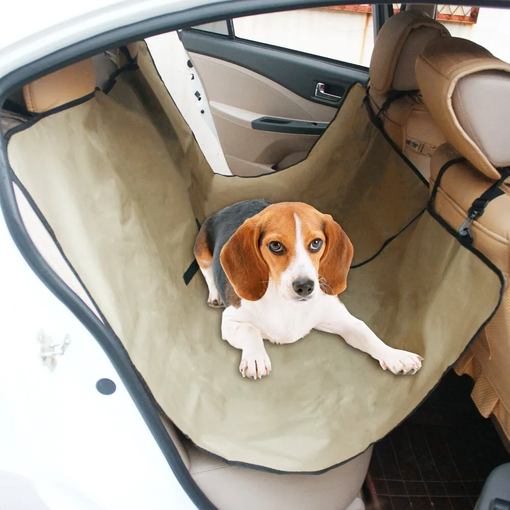 Durable Tan Auto Pet Seat Cover - Large Size for All Vehicles