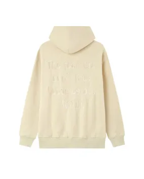 Embroidered Fear Hoodie Beige
