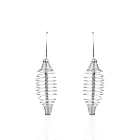 Evelyn Spiral Fish Hook Dangles - Silver