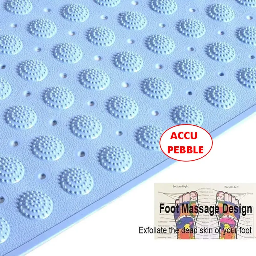 Experia Anti-Slip with Suction Cup Bath Mat, 80x80cm Blue Color (Accu-Pebble)