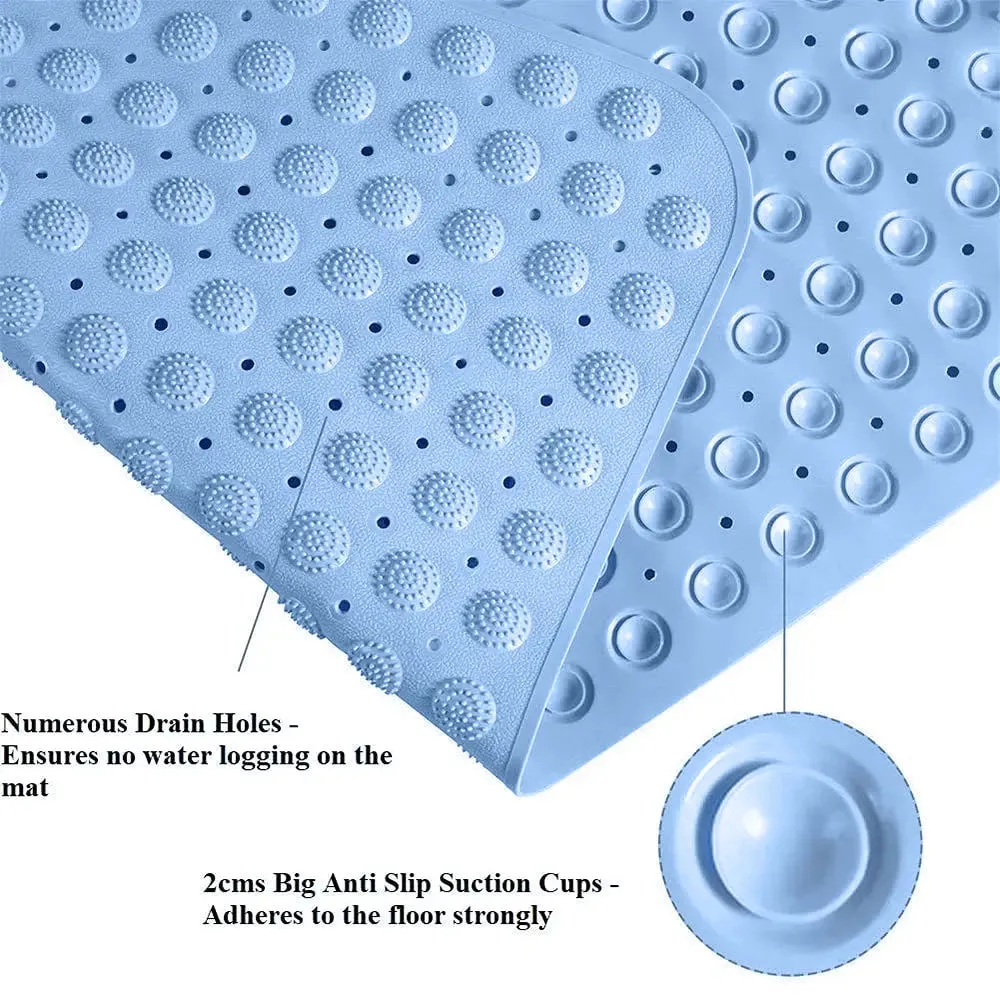 Experia Anti-Slip with Suction Cup Bath Mat, 80x80cm Blue Color (Accu-Pebble)