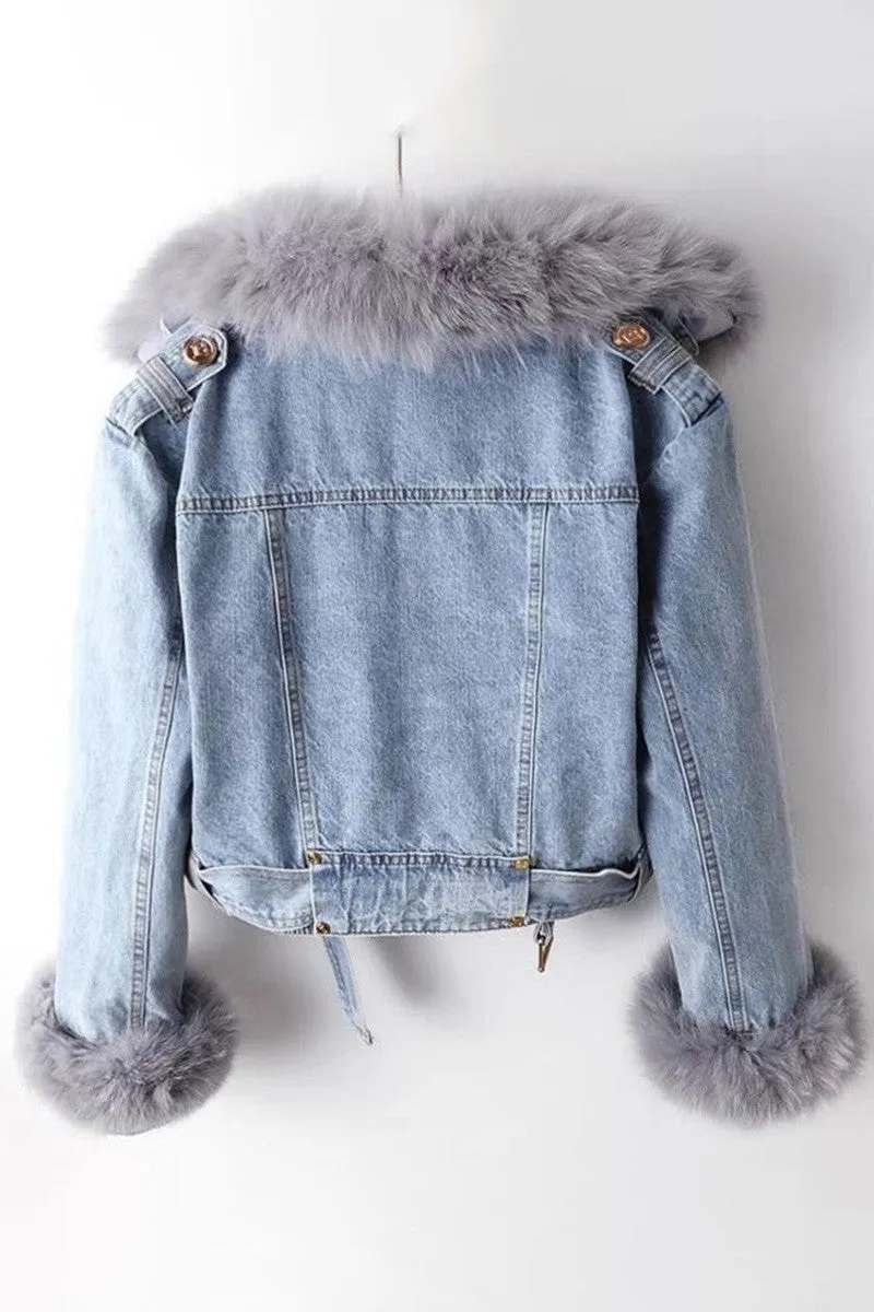 Fur Denim Jacket