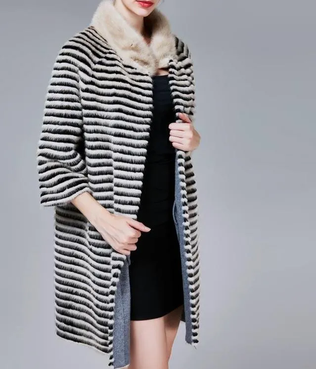 Genuine Mink Fur with Rabbit Fur Coat