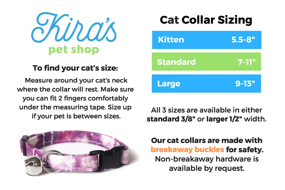 Gray Floral Cat Collar