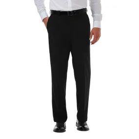 Haggar Mens Classic fit Dress Pants 46 / 29 Black Solid Stretch