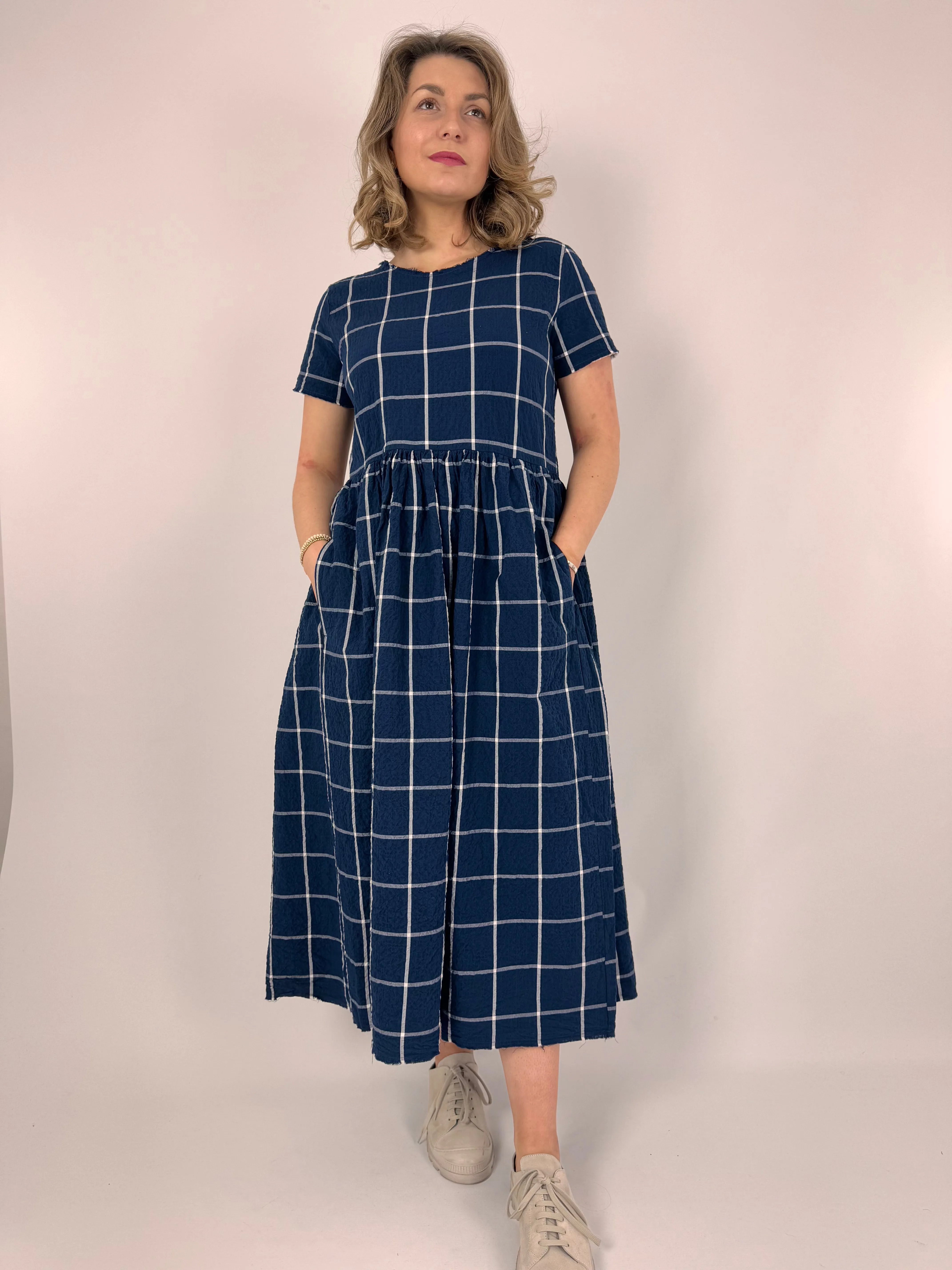 Hannoh Wessel Demi Dress Navy Check