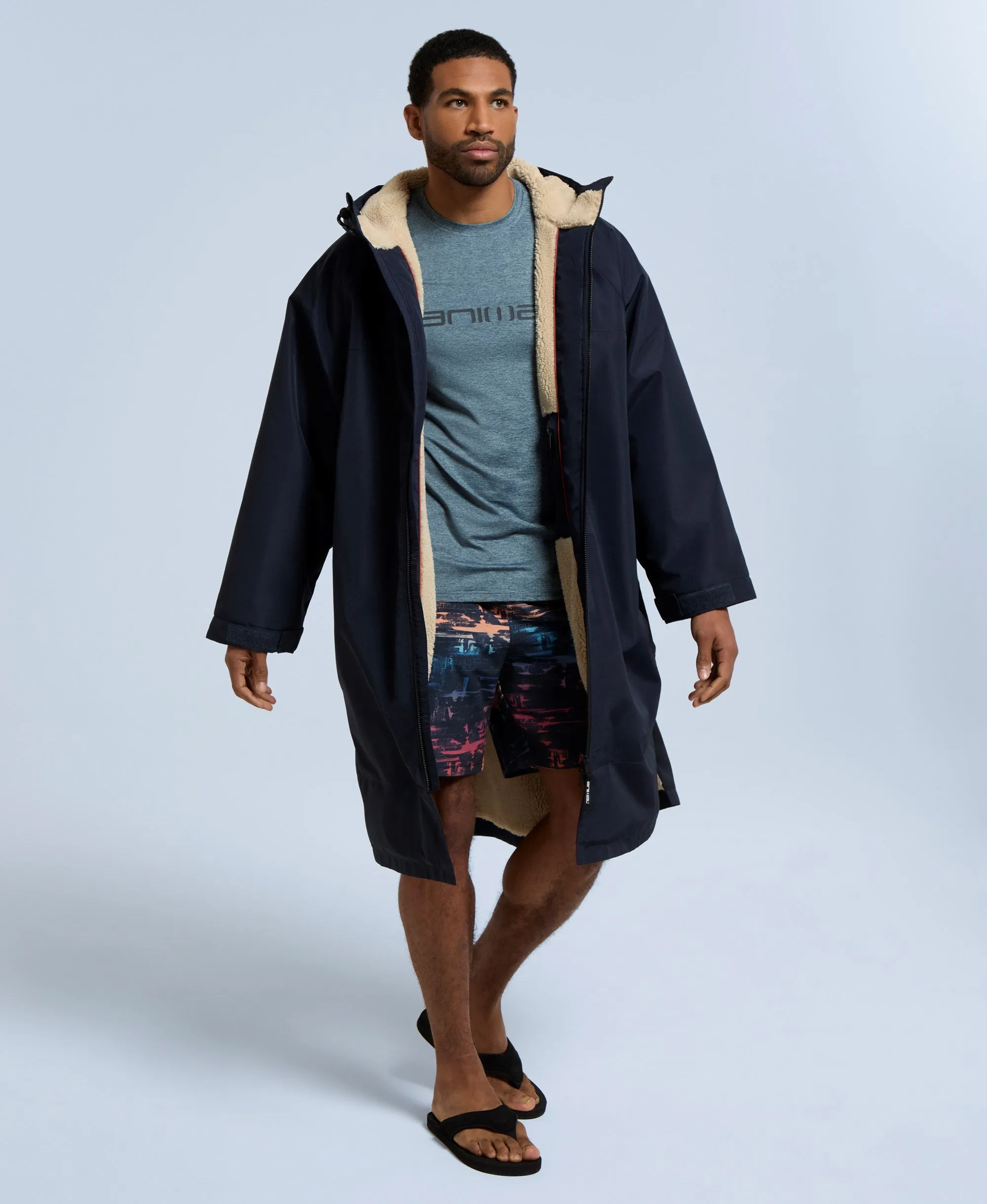 Hazey Mens Waterproof Beach Parka - Dark Blue