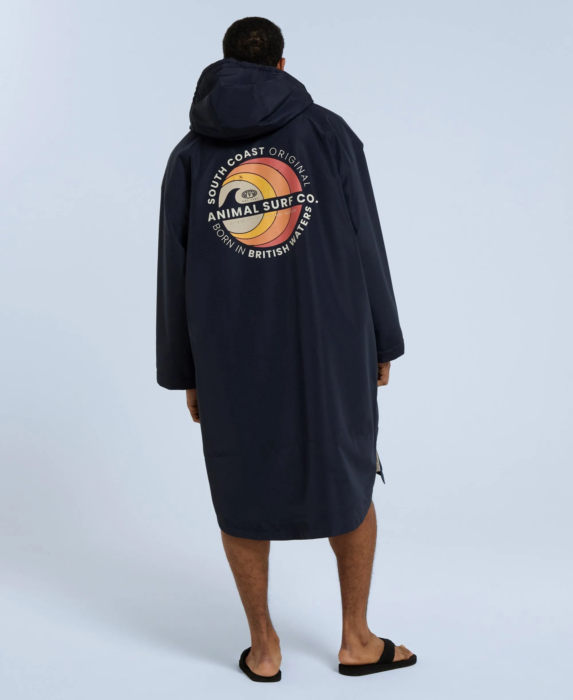 Hazey Mens Waterproof Beach Parka - Dark Blue